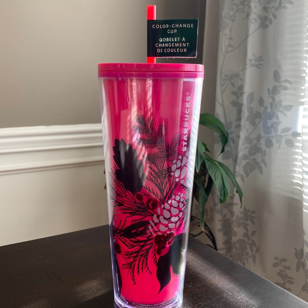 Starbucks Pink Poinsettia Color Changing 24oz Tumblerโ